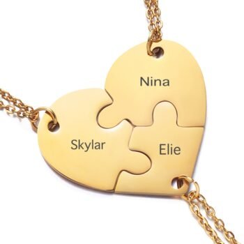 Personalized Heart Puzzle Name Necklace